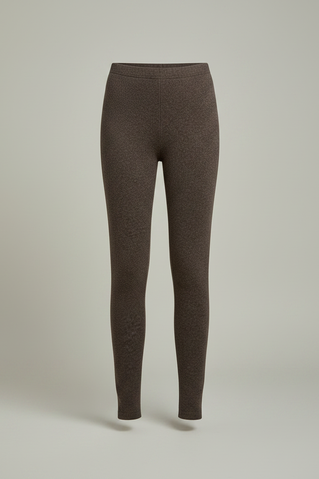 Pantalon Marron Cachemire Tricoté Taille Haute Femme - Maille - vue 3