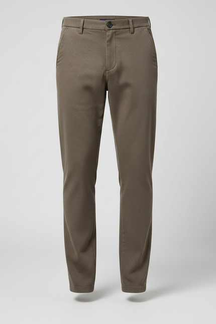 Pantalon Marron Homme Slim Droit Décontracté Épais - Laine - vue 3
