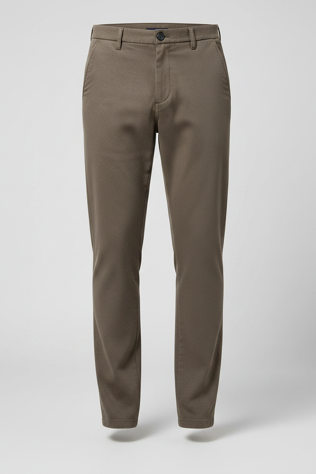 Pantalon Marron Homme Slim Droit Décontracté Épais - Laine - vue 3