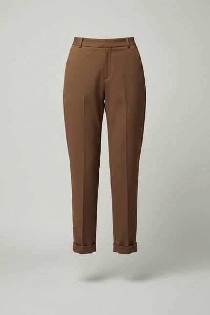 Pantalon Cigarette Marron Femme - Polyester - vue 3