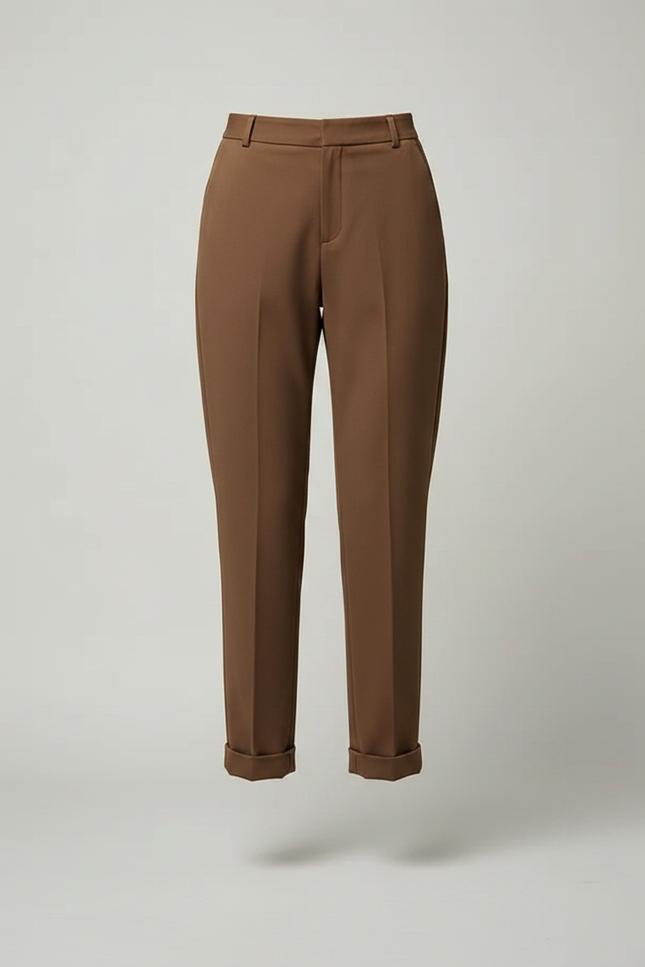 Pantalon Cigarette Marron Femme - Polyester - vue 3