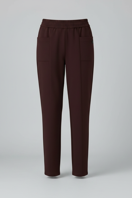 Pantalon Marron Fluide Décontracté Confortable Élastique - Polyester - vue 3