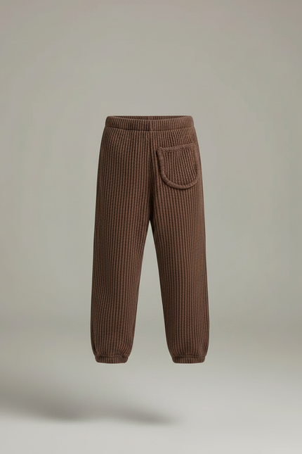 Pantalon Marron Côtelé Droit Décontracté Enfant Doux - Cordé - vue 3