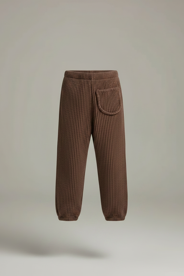 Pantalon Marron Côtelé Droit Décontracté Enfant Doux - Cordé - vue 3