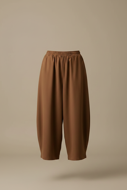 Pantalon Marron Ample Fluide Décontracté Confortable - Polyester - vue 3