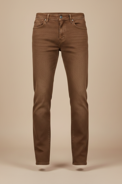Pantalon Marron Slim Fit Décontracté Tendance Homme - Jean - vue 3