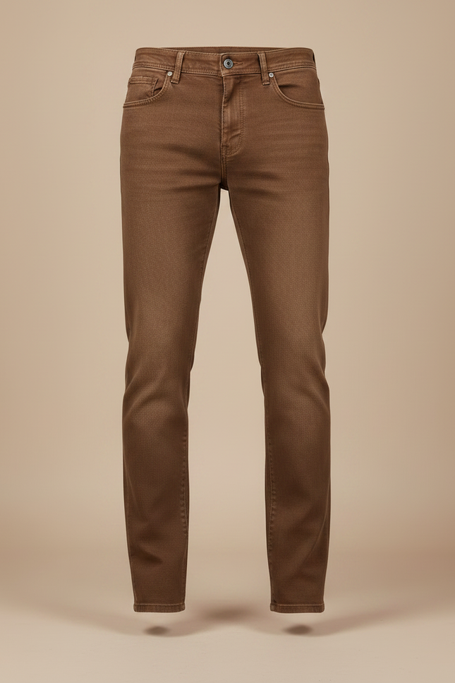 Pantalon Marron Slim Fit Décontracté Tendance Homme - Jean - vue 3