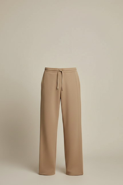 Pantalon Marron Ample Maille Décontracté Cordon Homme - Camel - vue 3