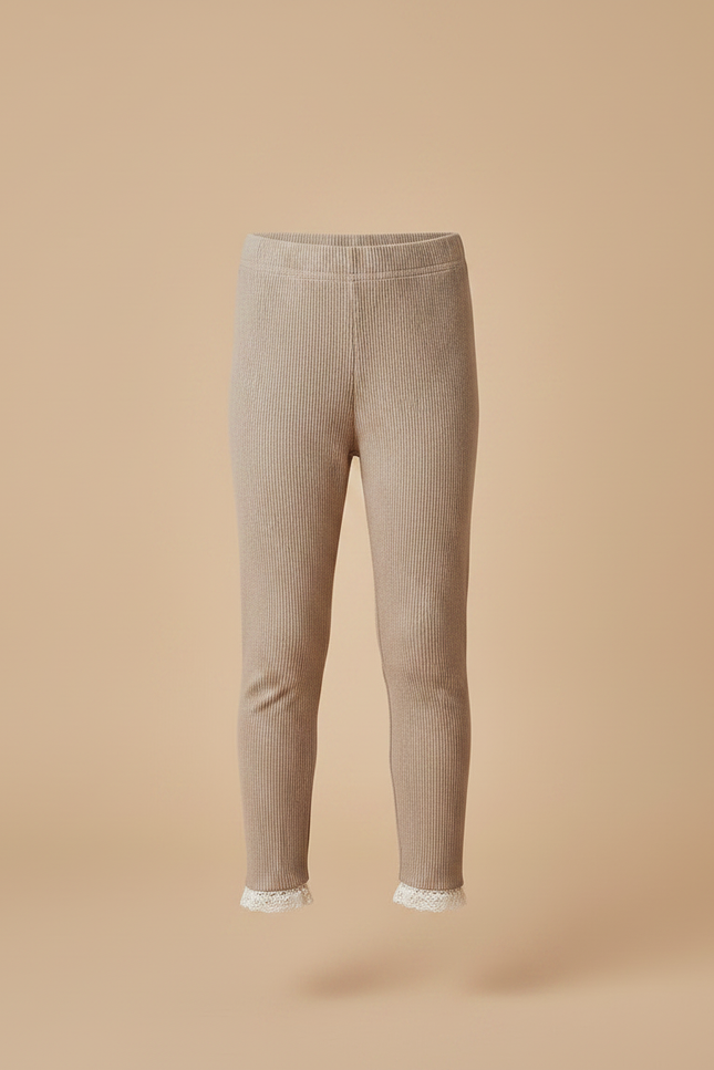 Pantalon Marron Côtelé Doux Enfant Décontracté - Beige Cordé - vue 3