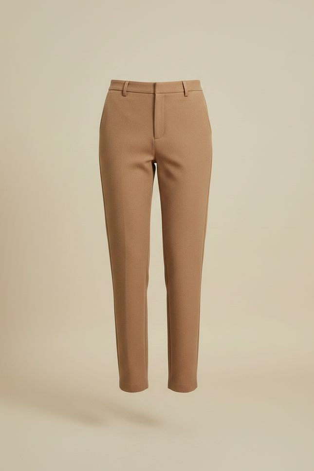 Pantalon Marron Laine Coupe Droite Décontracté Élégant - vue 3