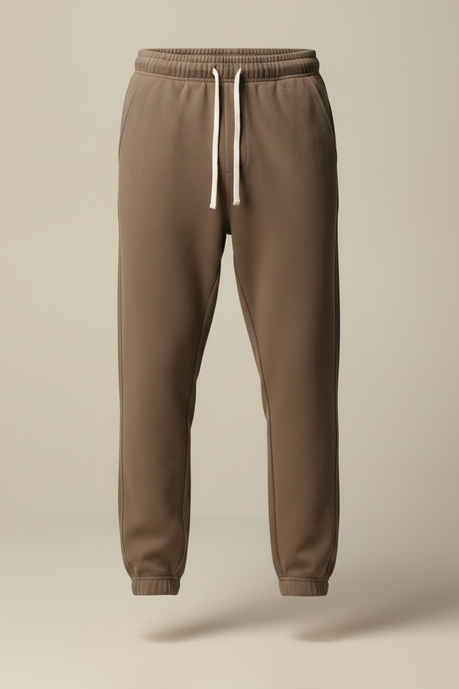Pantalon Marron Ample Coton Décontracté Cordon Homme - Molleton - vue 3