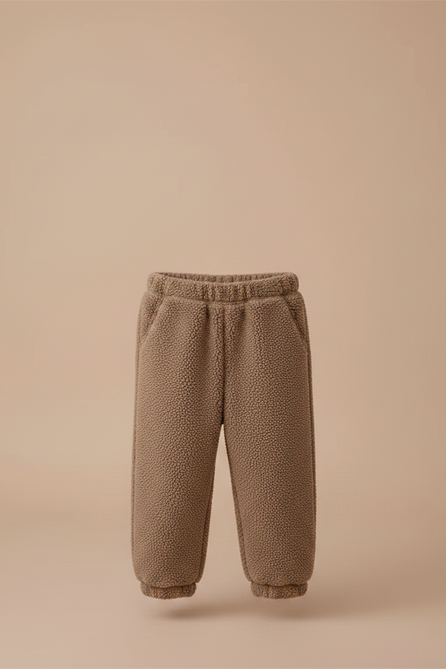 Pantalon Marron Polaire Doux Ample Enfant Hiver - Molleton - vue 3