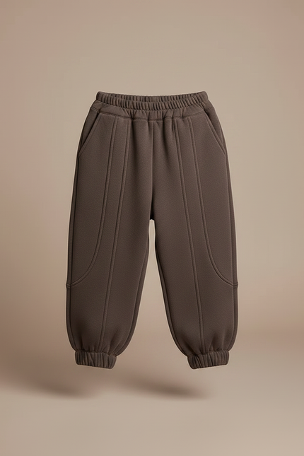 Pantalon Marron Polaire Ample Chaud Hiver Enfant - Molleton - vue 3