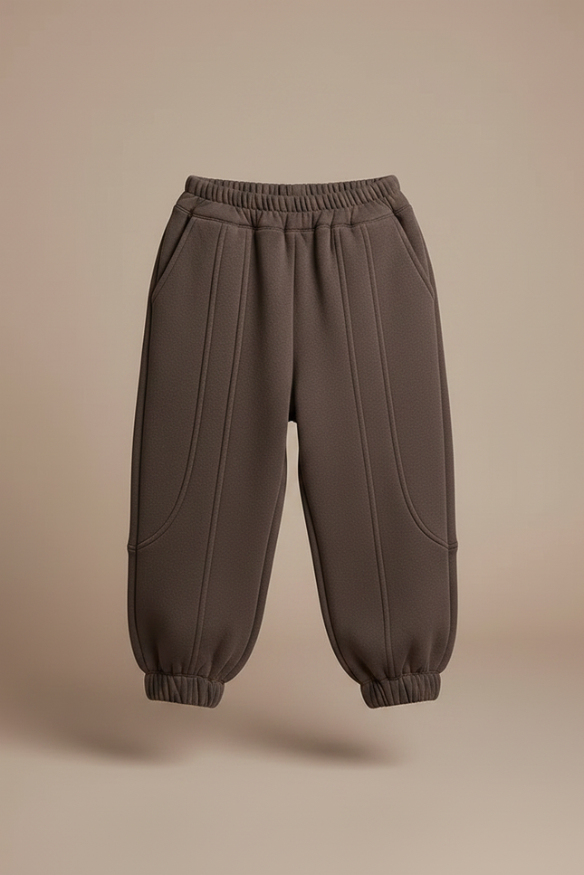 Pantalon Marron Polaire Ample Chaud Hiver Enfant - Molleton - vue 3