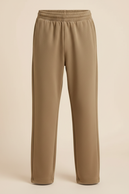 Pantalon Marron Ample Molletonné Élastique Confortable Enfant - Kaki - vue 3