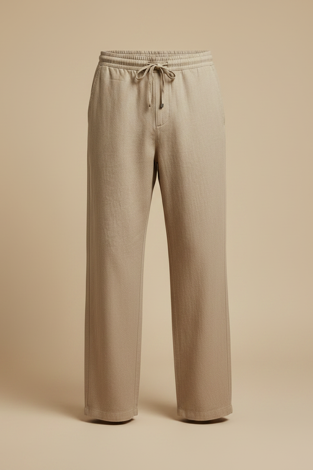 Pantalon Marron F583 - Lin - vue 3