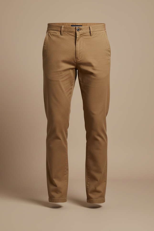 Pantalon Marron Camel - Gabardine - vue 3