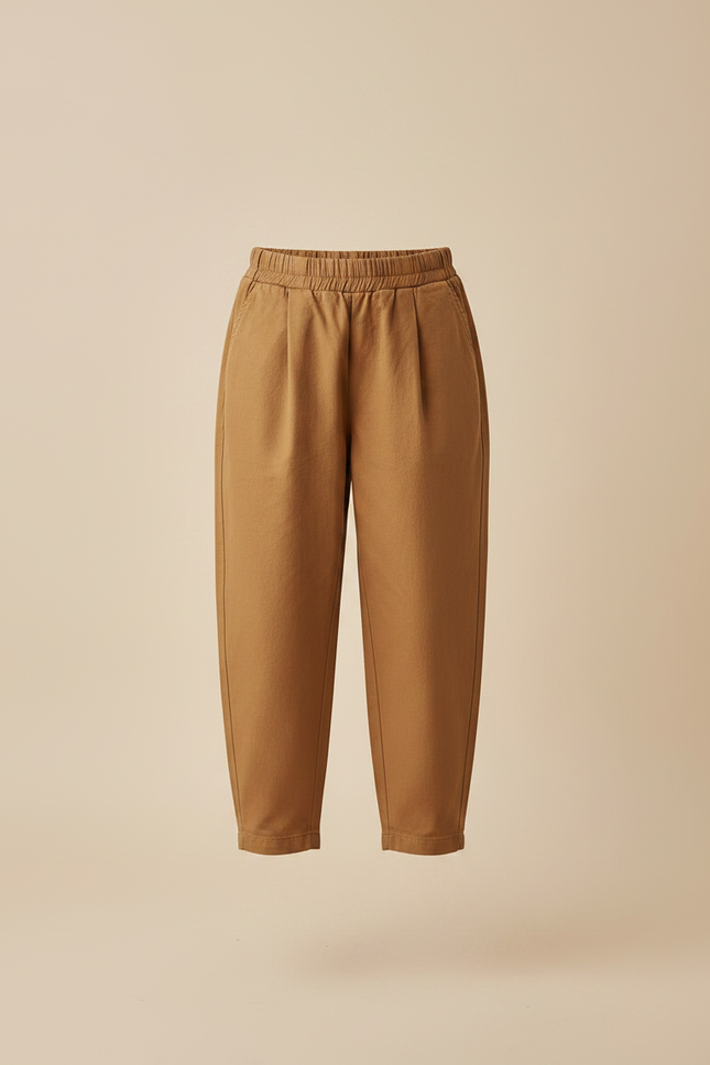 Pantalon Marron Coton Ample Élastique Enfant - vue 3