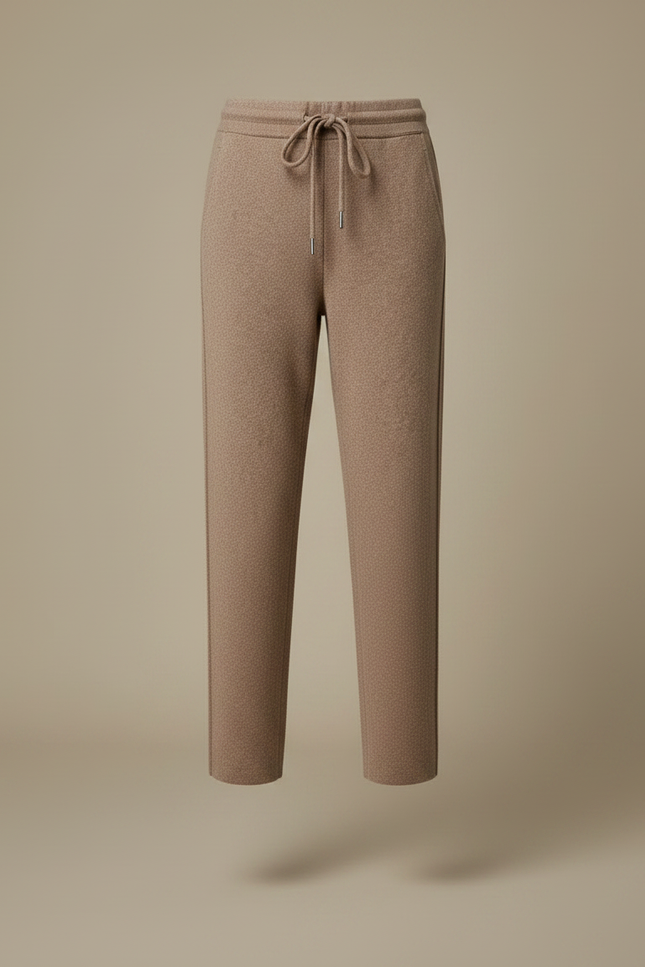Pantalon Marron Cachemire Chaud Décontracté Cordon Femme - Laine - vue 3