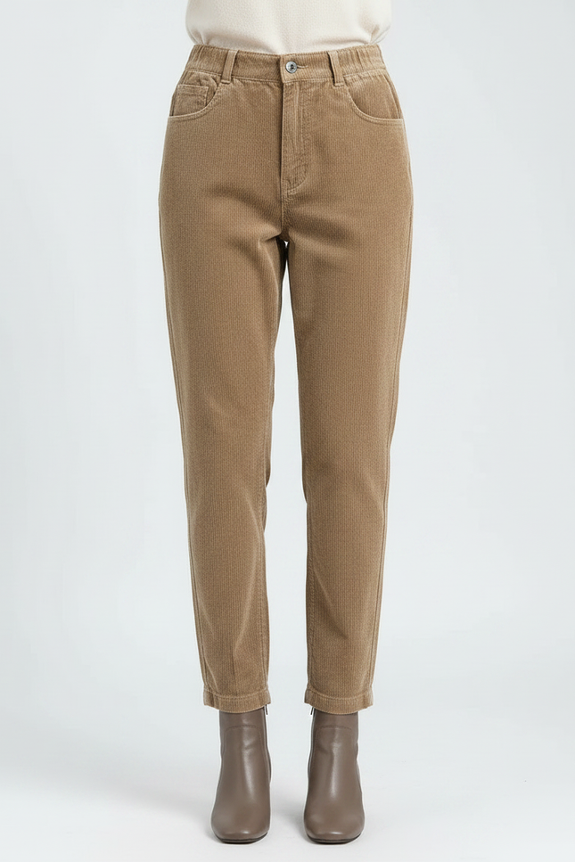 Pantalon Marron 2e90 - Camel Cordé - vue 3