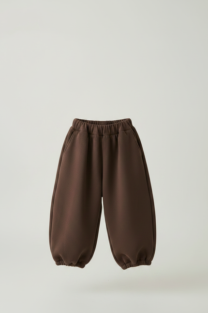 Pantalon Marron Ample Élastique Confortable Enfant - Molleton - vue 3
