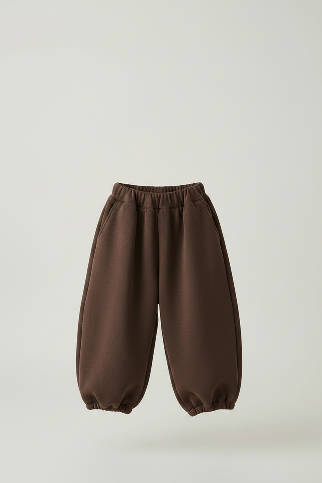 Pantalon Marron Ample Élastique Confortable Enfant - Molleton - vue 3