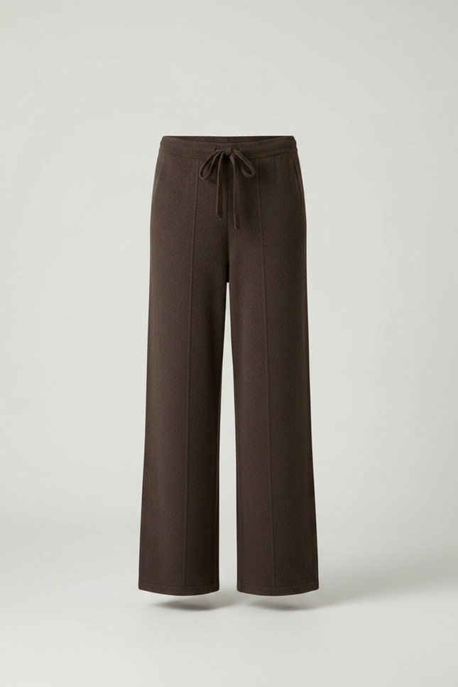 Pantalon Marron Tricoté Ample Décontracté Chaud - Maille - vue 3