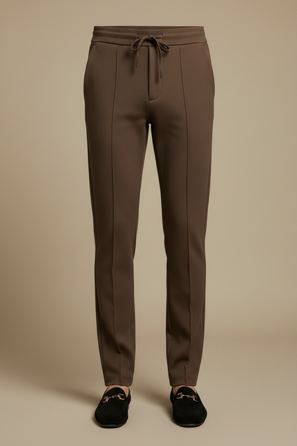 Pantalon Cigarette Marron - Maille - vue 3