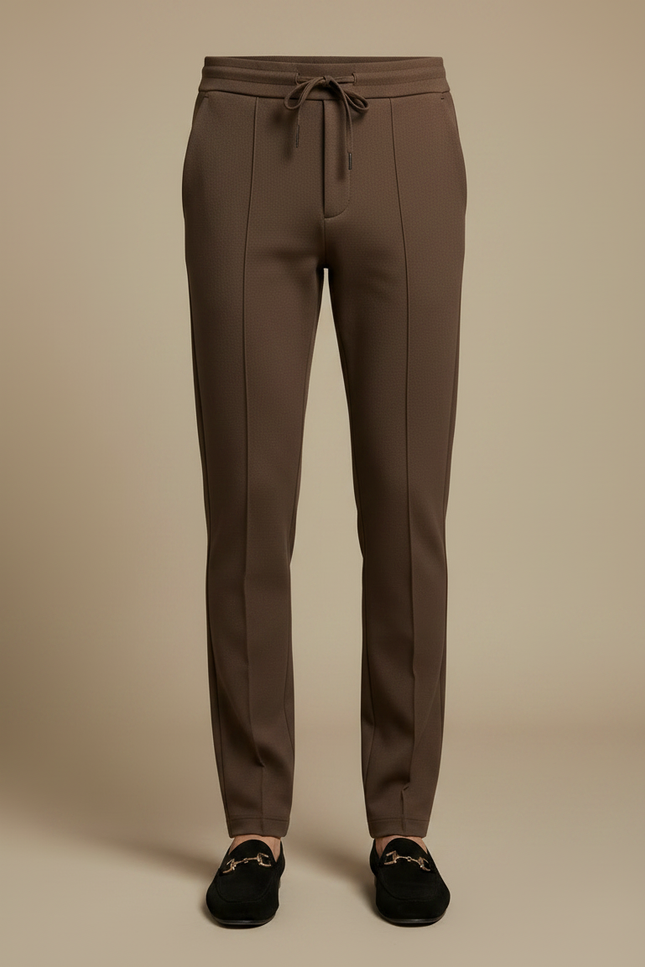 Pantalon Cigarette Marron - Maille - vue 3