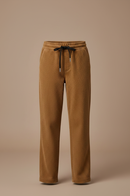 Pantalon Marron Côtelé Droit Fille Décontracté - Cordé - vue 3