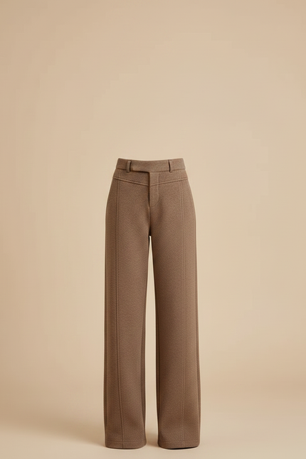 Pantalon Marron Droit Laine Taille Haute Enfant - vue 3