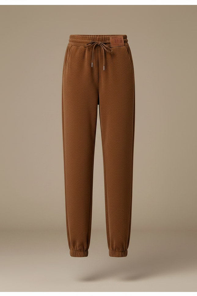 Pantalon Marron Côtelé Doux Ample Confortable - Cordé - vue 3