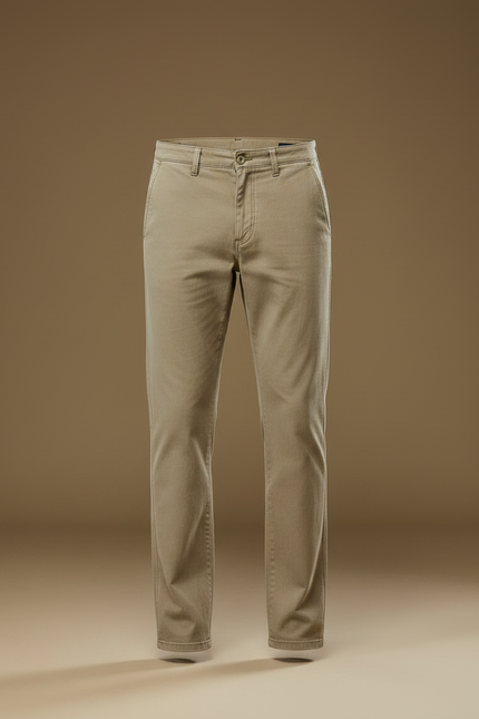 Pantalon Marron Chino Coton Homme Décontracté Élégant - Kaki - vue 3