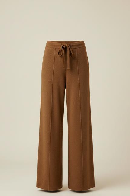 Pantalon Marron Tricoté Ample Décontracté Confortable - Maille - vue 3