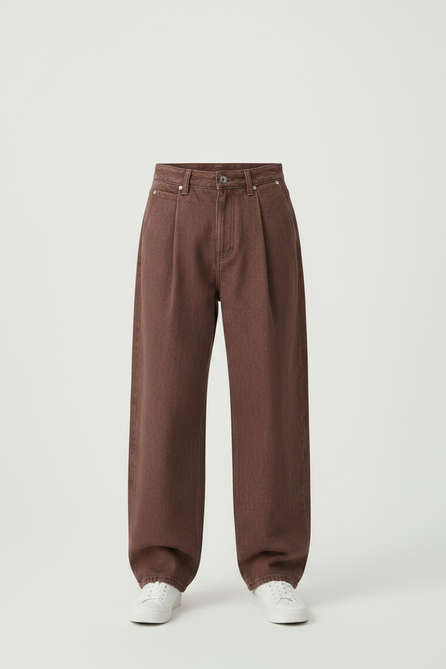Pantalon Marron Ample Denim Décontracté Enfant - Jean - vue 3