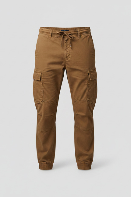 Pantalon Marron Cargo Coton Jogger Décontracté Homme - Toile - vue 3