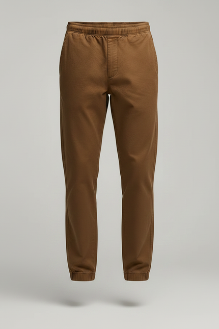 Pantalon Marron Homme Coton Décontracté Slim Fit - vue 3
