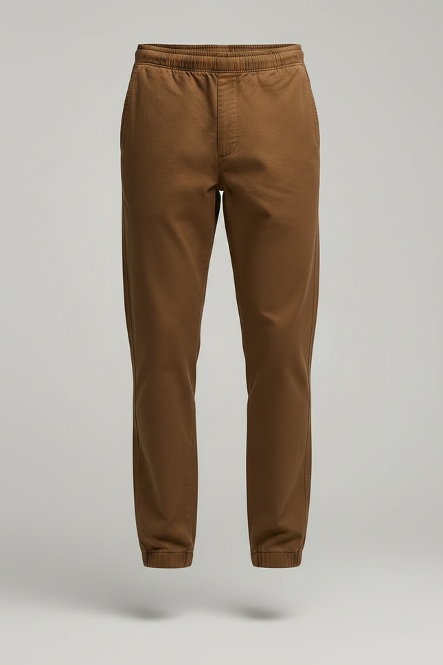 Pantalon Marron Homme Coton Décontracté Slim Fit - vue 3