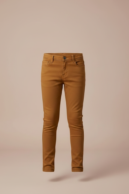 Pantalon Marron Garçon Décontracté Slim Coton - vue 3