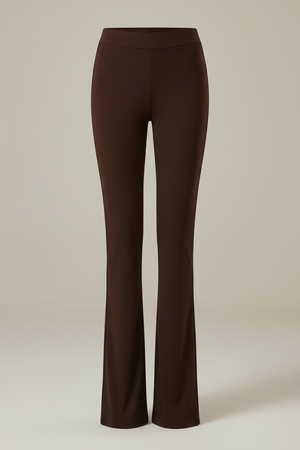 Pantalon Marron Évasé Fluide Danse Jupe Voile - Maille - vue 3