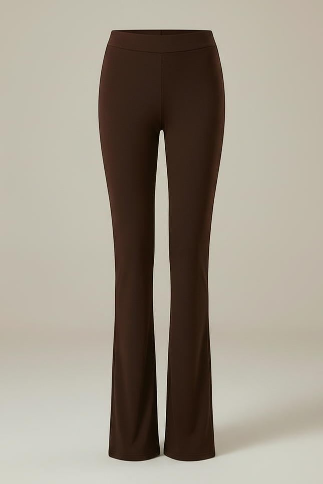 Pantalon Marron Évasé Fluide Danse Jupe Voile - Maille - vue 3