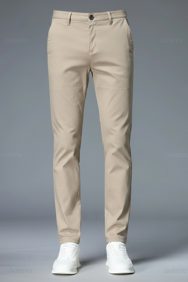 Pantalon Marron Chino Slim Extensible Décontracté Homme - Beige Gabardine - vue 3