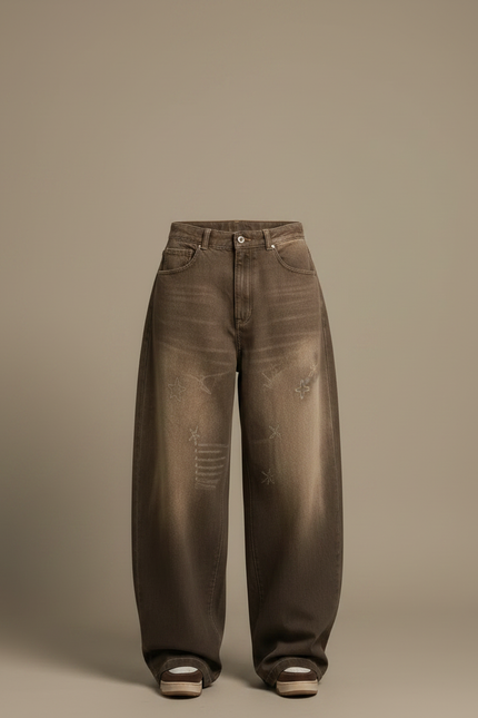 Pantalon Jean Marron - vue 3