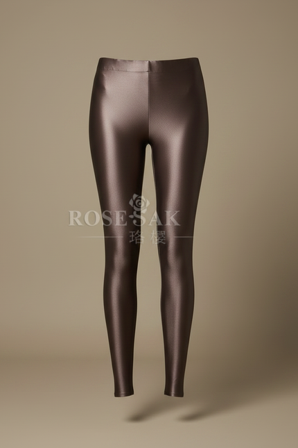 Pantalon Marron Brillant Moulant Élastique Élégant - Simili cuir - vue 3