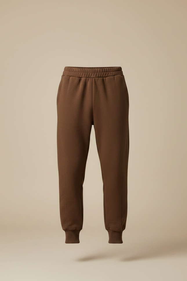 Pantalon Marron Jogging Molletonné Confortable Décontracté Homme - vue 3