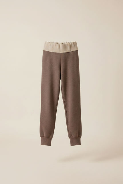 Pantalon Marron Tricoté Texturé Chaud Fille - Maille - vue 3