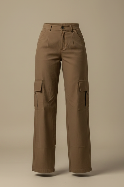 Pantalon Marron 3f1e - Kaki Gabardine - vue 3