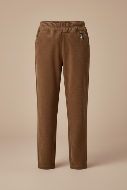 Pantalon Marron Côtelé Ample Droit Enfant Garçon - Cordé - vue 3