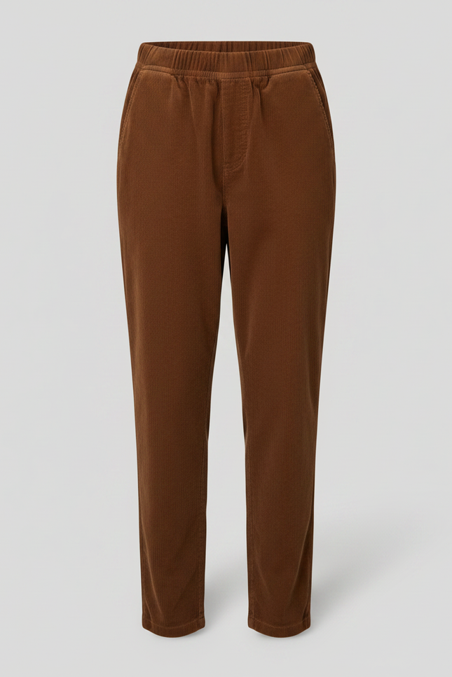 Pantalon Carotte Marron - Cordé - vue 3