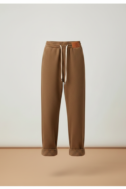 Pantalon Marron Polaire Ample Chaud Décontracté Femme - Molleton - vue 3